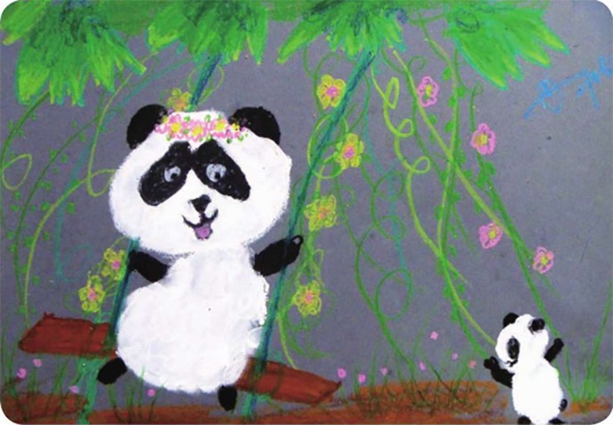 小班美术教案，熊猫吹泡泡